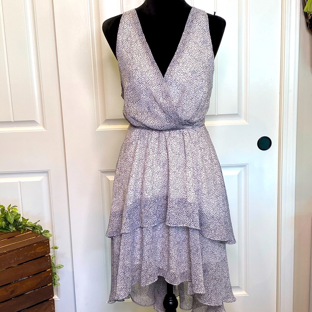 New! Beautiful Layered Chiffon Plunging Neck Dress
